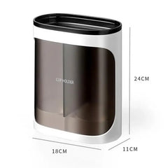 Cream Disposable Cup Holders Household Wall-Mounted Automatically Drop Punch-Free Paper Cups Dust-Proof Drinking Fountain Racks