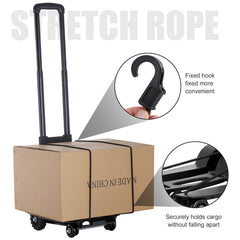 4 Wheel Trolley 40KG Heavy Duty Foldable Hand Sack Home Use Folding Truck Barrow Cart Portable Travel Luggage Shopping Cart