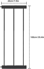UBRAVOO Baby Gate for Doors and Stairs, Height 100 cm, Safety Pet Gate, Automatic Closure, Triple Locking
