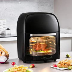 KOMORE 12L Air Fryer with Rotisserie Basket & Memory Function &60 Minutes Timer & 80°C-200°C Adjustable Temperature