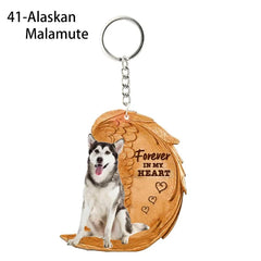 1 Piece 23 Style Dog Forever In My Heart Angel Pendant Bag Key Chains Car Keychain Keyring Pet Jewelry Gift For Women Girls
