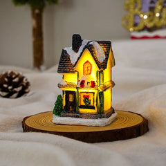 1~6pcs LED Night Light Christmas Ornaments 2024 Luminous Castle Snow House Sculpture Xmas Decoration for Home New Year Navidad