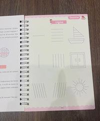 Magic Writing Book in Portuguese Calligraphy Notebook Montessori Kids Reusable Educational Calligraphic Letter Practice Toy