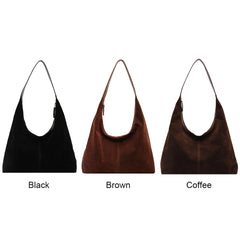 Hobo Bag PU Leather Large Capacity Shoulder Bag for Women with Zipper Handbag Solid Slouchy Bag Commuter Travel Bag