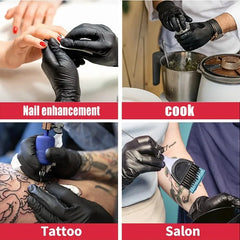 30/60/100PCS Disposable black nitrile gloves,waterproof black nitrile gloves for household cleaning,kitchen cooking tools