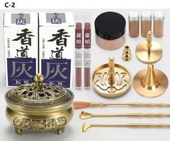 Incense Burner Set Brass Incense Fragrance Making Kit Incense Sealing Mold Incense Holder for Yoga Meditation Home Fragrance