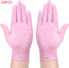 100/50/20PCS Light Pink Disposable Nitrile Gloves Waterproof Anti-static Durable Light Pink Gloves For Kitchen Cooking Tools