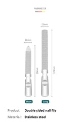 1Pcs Stainless Steel Nail Files High-Quality Double SidedManicure Pedicure Grooming For Professional Finger Toe Nail Care Tools