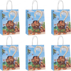 6/12Pcs Disney Moana Gift Bags Ocean Princess Birthday Party Paper Candy Treat Goody Bag Girls Favors Baby Shower Decorations