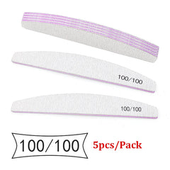 5/25Pcs/Lot Nail File Mix Color 80/100/150/180/240 Grit Professional Sandpaper Cuticle Remover Buffer Files Manicure Tool Set