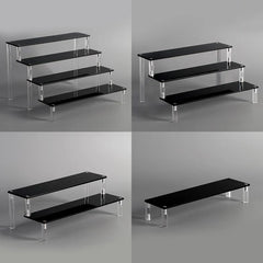 Acrylic Riser Display Stand Perfume Organizer Shelves for Amiibo Funko Figures Toys Cupcake Desserts Collection Cosmetic Jewelry