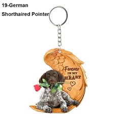 1 Piece 23 Style Dog Forever In My Heart Angel Pendant Bag Key Chains Car Keychain Keyring Pet Jewelry Gift For Women Girls