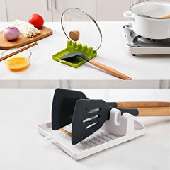 Kitchen Spoon Holders Fork Spatula Rack Shelf Organizer Plastic Chopsticks Holder Non-slip Spoons Pad