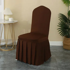 5/10/50/100pcs Pleated skirt Spandex Chair Cover Hotel Banquet Party Events Wedding Decoration Dining Room Seat Protector Covers