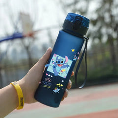 Lilo & Stitch 560ML Water Cup Children Portable Plastic Cartoon Figures Kawai Stitch Outdoor Large Capacity Sports Water Bottle
