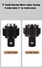 24/72 Tooth Quick Ratchet Wrench 1/2 1/4 3/8 3 Size Flying Wrenches Two-way Socket Wrench Repair Tools for for Vehicle Bicycle