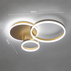 KOMORE Classic Golden Loops Energy Efficient LED Ceiling Light, Cool White / Stepless Dimming for Office, Living Room, Bedroom