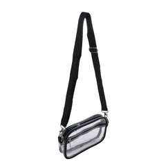 Women Clear Shoulder Bag Solid Color Transparent Purse Female Simple Crossbody Bags With Front Pocket Casual Handbag For Ladies