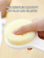 1 Pack Long Handle Shower Brush Unisex Senior Single Side Back Brush Bath Brush Exfoliating Suitable For Wet And Dry Brushes