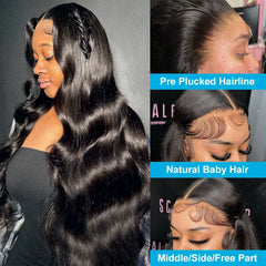 Body Wave 13x4 Lace Front Wigs Human Hair 13x6 Transparent Lace Frontal Wigs Human Hair PrePlucked 4x4 Lace Wigs For Women Bling