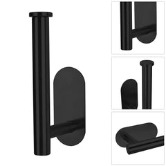 Adhesive Toilet Roll Paper Holder Organizer Wall Mount Storage Stand Kitchen Bathroom No Drill Tissue Towel Dispenser Stainless