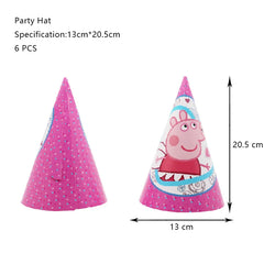 Peppa Pig Birthday Party Decoration Aluminum Foil Balloon For Kid Event Supplies Disposable Tableware Banner Backdrop Gift