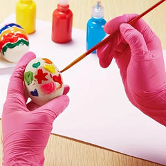 50/100PCS Disposable Pink Nitrile Gloves for Hairdressing Manicure Washing Cars Waterproof Dishwashing Kitchen Tools Latex Free