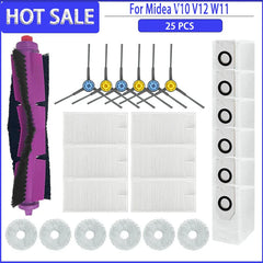 Main Side Brush HEPA Filter Mops Colth Dust Bag For Midea V10 V12 W11Robotic Vacuum Cleaner Accessories