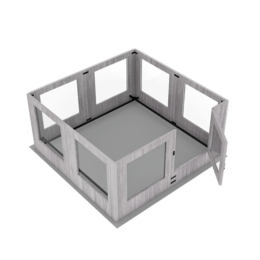 Tempered Glass Dog Puppies Playpen, Indoor Pet Whelping Pen Box Cage, Exercise Fence, with Waterproof Fertility Pad, 8 Panels