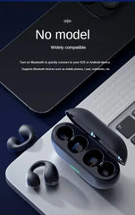 NEW Bluetooth 5.3 Wireless Bone Conduction Headphones T75 Clip Ear Music Noise Canceling Headset HD Call Sports Gaming Earphone