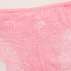 3PC/Set Women Sexy Lace Panties Low Rise Hollow Out Briefs Floral Transparent Underwear for Feamale Elastic Straps Soft Lingerie