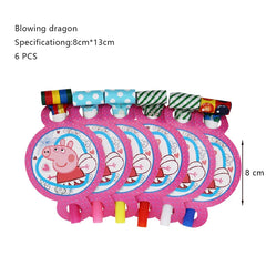 Peppa Pig Birthday Party Decoration Aluminum Foil Balloon For Kid Event Supplies Disposable Tableware Banner Backdrop Gift