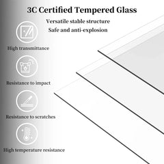 Tempered Glass Dog Gate Adjustable Length From 77 to 100cm Pet Door Gate Barrier Fence Panels