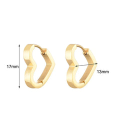 Classic Stainless Steel Hoop Earrings For Women Men Heart Star Oval Rectangle Round Triangle Gold Color Punk Hip Hop Jewelry