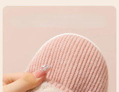 House Fuzzy Slipper Women Striped Winter Warm Fur Plush Non Slip Grip Indoor Lazy Soft Female Thermal Home Shoe Flat Male Men