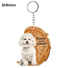 1 Piece 23 Style Dog Forever In My Heart Angel Pendant Bag Key Chains Car Keychain Keyring Pet Jewelry Gift For Women Girls