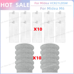 Fit For Midea VCR21LDSW / Midea M6 / Eureka NER600 Robot Vacuum Parts Main Roller Side Brush Hepa Filter Mop Cloth Accessories