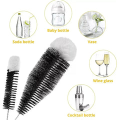 Drink Wineglass Bottle Cup Cleaning Soda Stream Bottle Brush With Beechwood Handle Glassware Jars Cleaner Kitchen Cleaning Tool