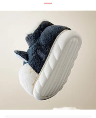 Women Indoor Cotton Slippers Cute Cartoon Dog Winter Warm Shoes Couples Home Floor Slides Anti-slip Female Male House Footwear