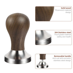BioloMix Espresso Press Hammer 51mm Solid Wood with whole 304 Stainless Steel Base, suit CM7008