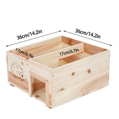 Large Wooden Hedgehog House, Predator Proof, Animal Hibernation, Shelter Box with Removable Roof