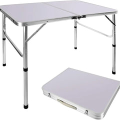 3FT/90cm Folding Table Lightweight Portable Camping Table, Non-Slip Rubber feet , Premium Quality Steel Aluminium Foldable Table