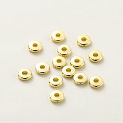 14K/18K Gold Plated 10-30Pcs 3/4/5/6/8mm Spacer Beads for DIY Necklace Bracelet Jewelry Making Supplies Accessories Wholesale