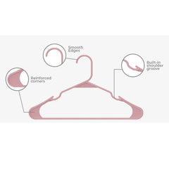 20-piece plastic hangers for closet coats and shirts, space-saving, standard everyday use, room essentials and basics