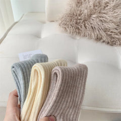 2024 New Winter Cashmere Wool Women Socks Casual japanese fashion Solid Color Thicker Long Sock Girls Thermal Warm Crew Sock