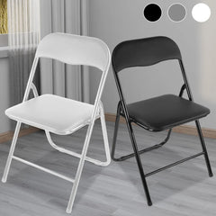 1pc Folding chair Dining Room Chair Office Household Backrest Chairs PU Leather backrest chair Portable Outdoor Chair Camping