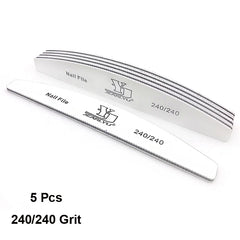 5/25Pcs/Lot Nail File Mix Color 80/100/150/180/240 Grit Professional Sandpaper Cuticle Remover Buffer Files Manicure Tool Set