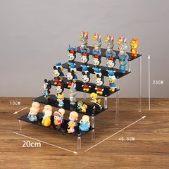 Acrylic Riser Display Stand Perfume Organizer Shelves for Amiibo Funko Figures Toys Cupcake Desserts Collection Cosmetic Jewelry