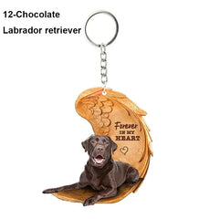 1 Piece 23 Style Dog Forever In My Heart Angel Pendant Bag Key Chains Car Keychain Keyring Pet Jewelry Gift For Women Girls