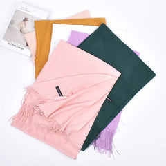Leather Powder Autumn and Winter New Solid Color Scarves Wholesale for Men and Women 120g Single Color Headband Shawl